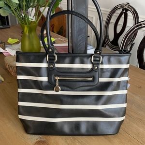 Black and white striped purse